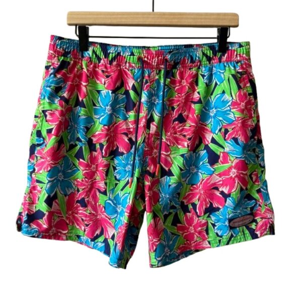 Men's M Vineyard Vines Tropical Floral Swim Trunks - Picture 1 of 5